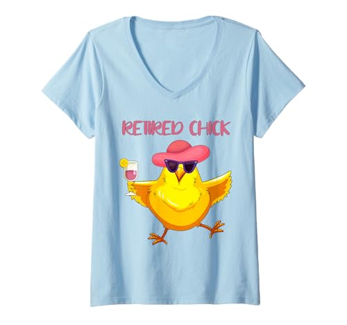 Womens Retired Chick 2020 Funny Retirement Gift for Grandma Mom Tee V-Neck T-Shirt