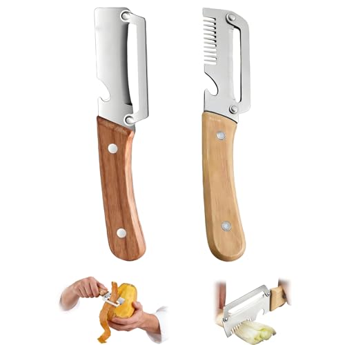 Éplucheur Multifonction En Acier Inoxydable, Set D’Éplucheur De Pomme De Terre Avec Ouvre-Bouteilles Et Couteau Pour Ciboulettes, Ustensile De Cuisine(C)