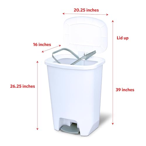 Caneca de basura rectangular 20 gal 2 unidades blanca miniatura 2