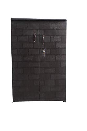 Image of Singar Furniture Wood Double Door Wardrobe 3 Feet (Black Textured)