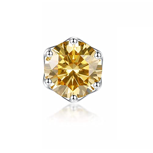 Boucles d'oreilles moissanite colorée : cadeau diamant rond 1 CT femme