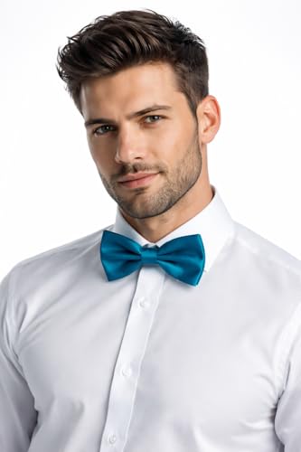 Image of Mens Classic Solid colour Bowtie 6pcs /12pcs Combo Pre-tied Satin polyester Formal tuxedo Bow tie Set For Boy Women and Men & Adjustable Length