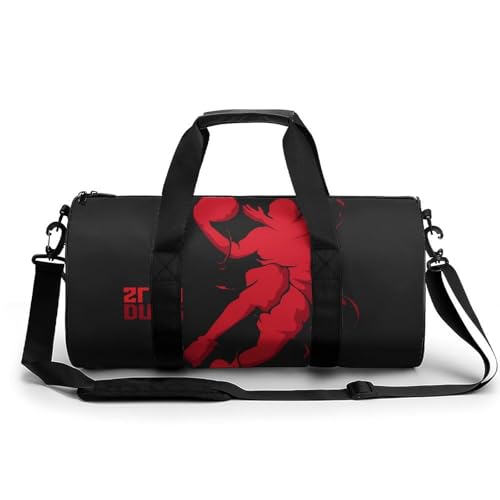 Sac de gym basket-ball rouge 45cm compact pour éviter l'encombrement en voyage et rando