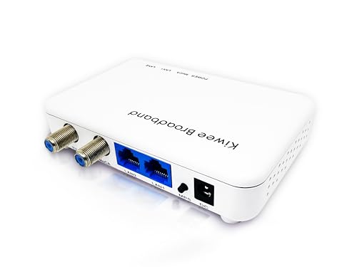 Image of Kiwee Broadband MoCA 2.5 Adapter with Dual 2.5GbE Ports (2-Pack) | High-Speed Ethernet Over Coaxial | 2.5Gbps Wired LAN for Streaming, Gaming, Mesh WiFi | Includes Coax & Ethernet Cables | KB-M3-02