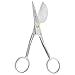 MAKER AND MARKET Applique Pelican Duckbill Blade 5.8 Inch - Double Bent Curved Offset Handle Scissors with Pouch Sleeve for Embroidery, Fabric, Thread, Knitting, Sewing, Arts & Craft (Satin Silver)