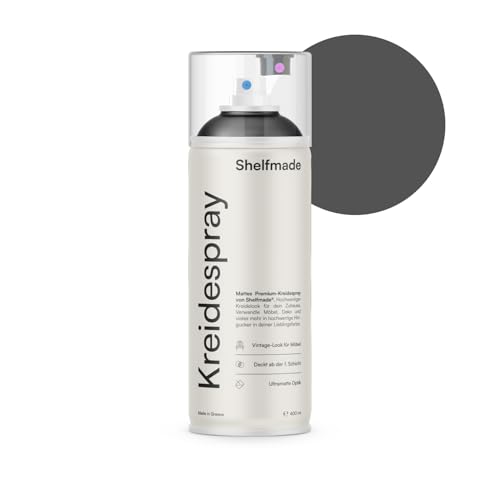 Shelfmade Spray gesso grigio – Vernice di alta qualità – Colore opaco – Chalk Spray coprente (Slate – grigio scuroblu)