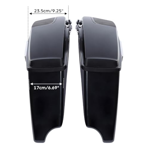 TCMT Alforjas Estiradas 4" con Tapas para Parlantes 5" x 7" para Harley 2014-2024 Touring CVO Road King Road Street Glide miniatura 4