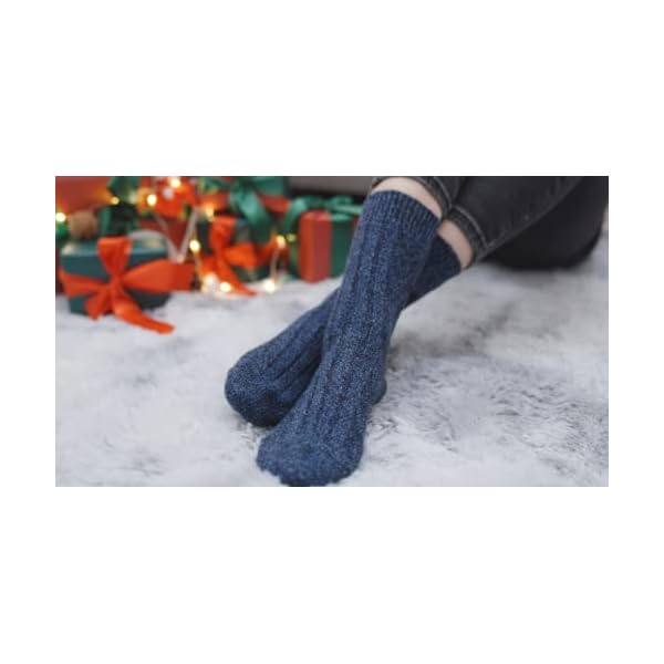 Jeasona Womens Wool Socks Thick Warm Winter Vintage Knit Thermal Gifts (Multicolored Dark) - Image 7