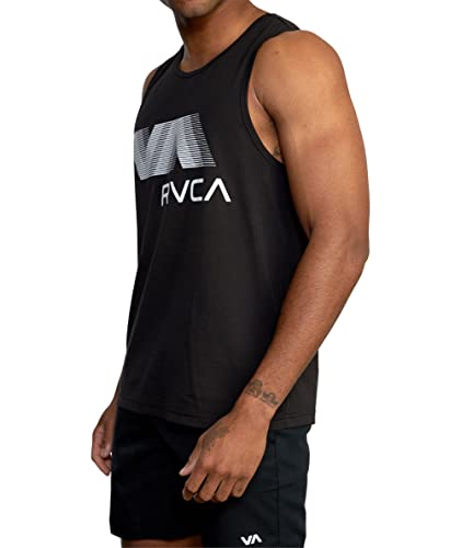 RVCA Sport Men's Blur Performance Tank Top, Black, Large