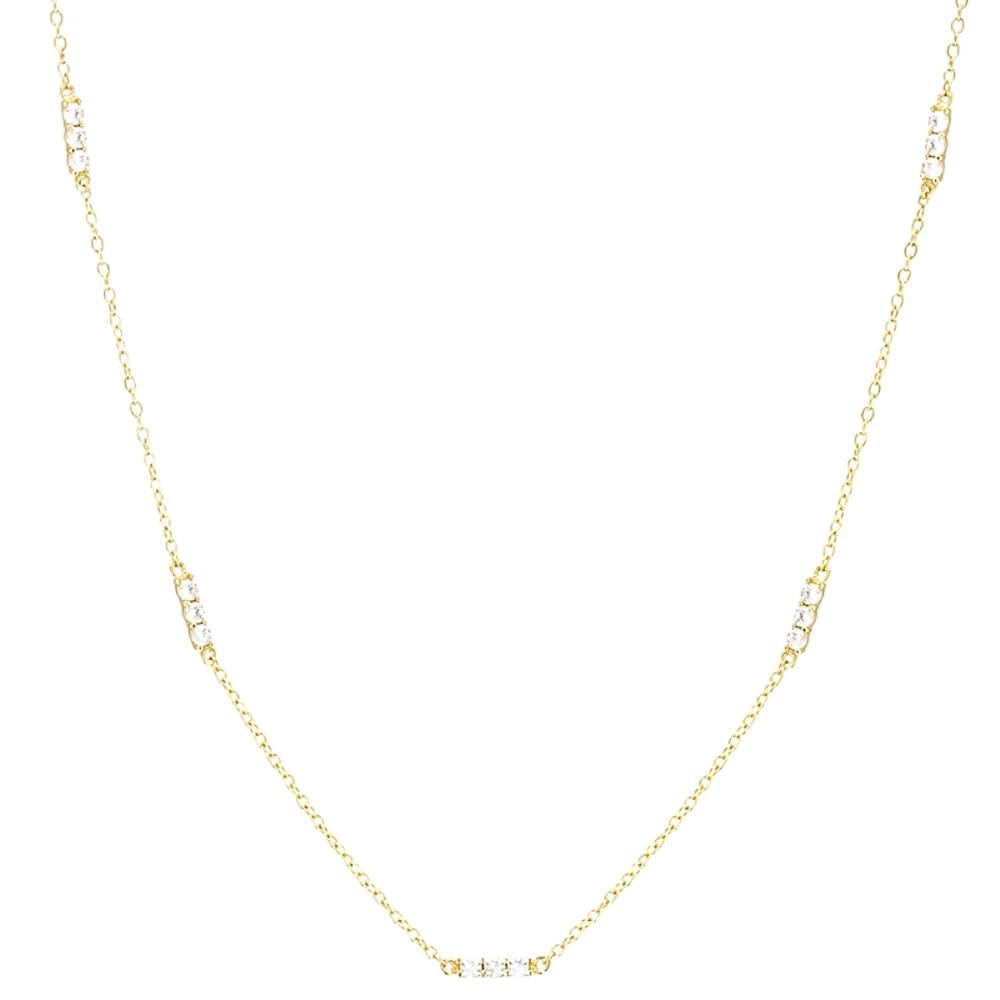 Collier simple rangée trois empilés ne s'emmêle pas bijou chaîne ajustable - 2