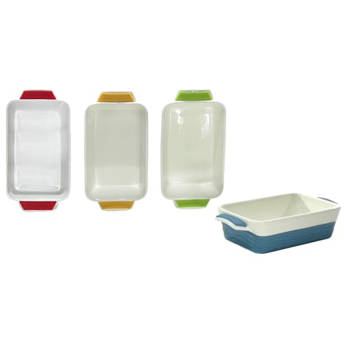 Pirofila da forno con manici in silicone antiscottatura teglia per microonde rettangolare tegame temperato casa cucina ristoranti