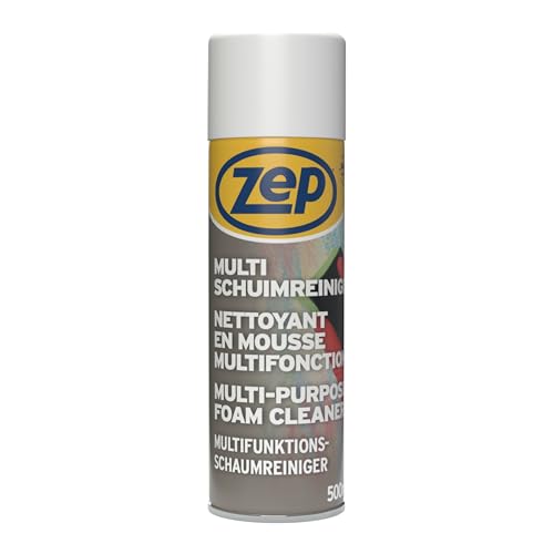 Zep Multi-Purpose Foam Cleaner 500ml - Powerful Anti-Static Foaming Cleaner for Cars Upholstery Walls & Furniture Removes Grease Ink Food & Stains Safe on Painted Surfaces & Wall Coverings