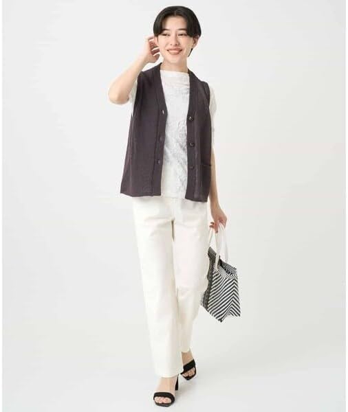 [ジャンニ・ロ・ジュディチェ] ペーパーヤーンニットジレ