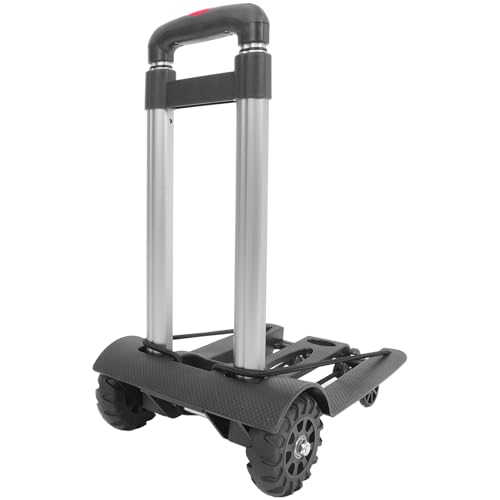 DEARMAMY Carrello Pieghevole Portatile con Ruote e Manico Telescopico Carrello della Spesa Leggero per Traslochi e Viaggi Supporto Pieghevole Salvaspazio per Trasporto Merci
