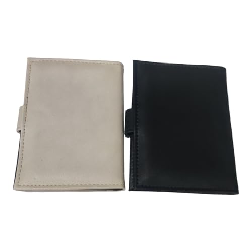 Image of Synthetic Leather Unisex Lightweight Magnetic Closure Passport Covers (Black and Cream)