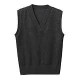 Jersey de punto para mujer, chaleco con cuello en V, sin mangas, suéter fino, informal, aspecto de capas, elástico, suave, cómodo, ligero, para el día a día, otoño, invierno, primavera, gris oscuro