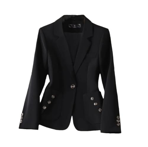 Vêtement de travail affaires femme veste de costume formelle blazer de printemps noir taille S