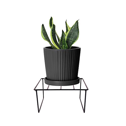 Image of NAYRA Black Color Strong Stylish Design Legs Metal Square stands For Plant Pot Flower Pot For Planter indoor and Outdoor (Square Stand -8)