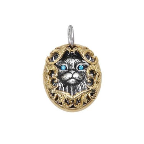 Pendentif S925 en argent sterling motif d'herbe tangée chat