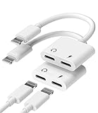 Headphone Adapter Lightning to Audio Jack and Charger Extender Earphone Charging Splitter Compatible...
