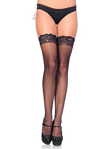 Leg Avenue Micro Net Thigh Highs With Stay Up Lace Size 6 To 12 - 2