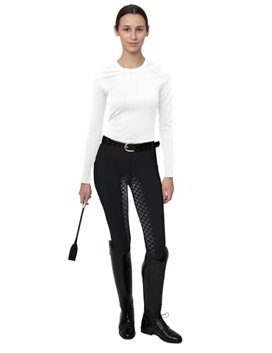 Fitst4 Sports Women'S Full Seat Riding Tights Active Silicon Grip Horse Riding Tights Equestrian Breeches Black Size L thumb #2