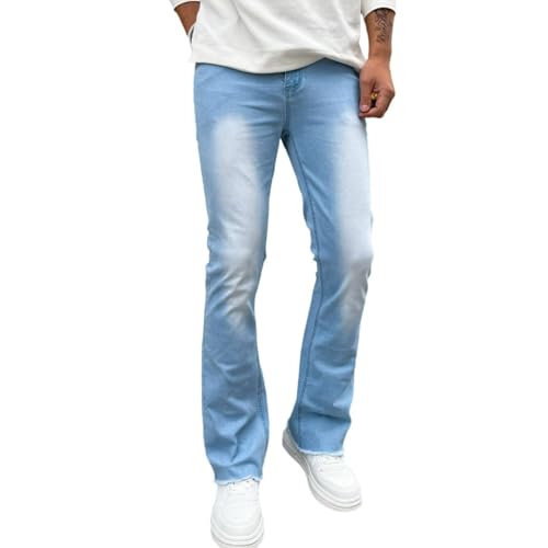 Jeans Pants Trouser Denim Stretch Tight Micro Flared Trendy Street Casual Commuting Straight Leg for Men