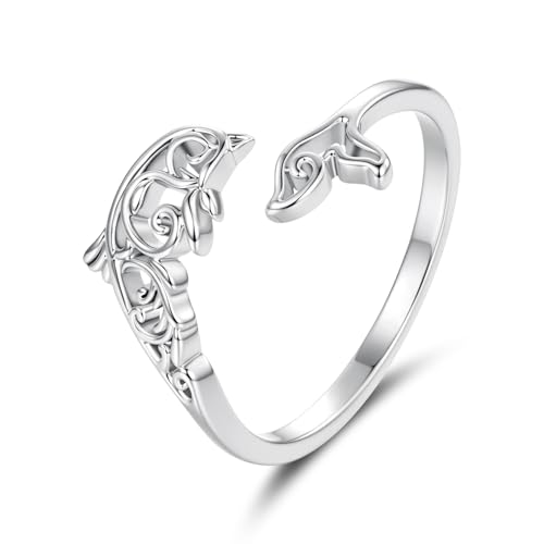 Bague dauphin ajustable en argent : le cadeau idéal et délicat pour femme