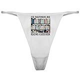 CafePress BOOK LOVER Classic Thong Underwear, Funny Womens Panties White