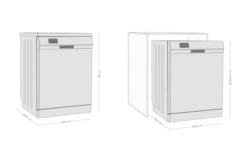 Respekta Geschirrspüler freistehend 60 cm weiß / Spülmaschine mit flexiblen Besteckkorb / 5 Programme / Startzeitvorwahl / 12 Maßgedecke / GSPS60V / leise 52 dB