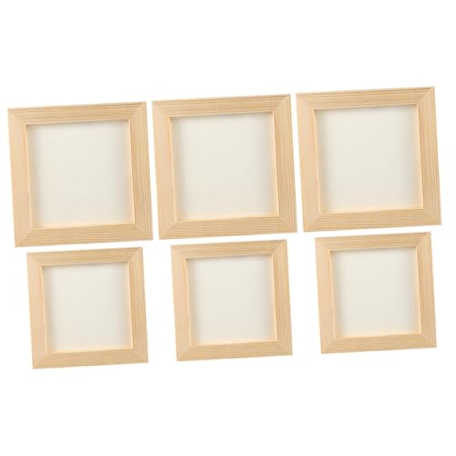 HOOTNEE DIY Wooden Picture Frames Clay Blanks Pcs Set Versatile for Watercolor Oil Sticker and Collage Art
