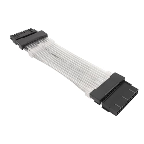 BONKZEBU ARGB PSU Cable de Extensión Dual LED Kit de Efectos de Iluminación de 360 ​​Grados para Caja de Computadora Modding TPE/Plata 9,8" (Negro) - imagen 5