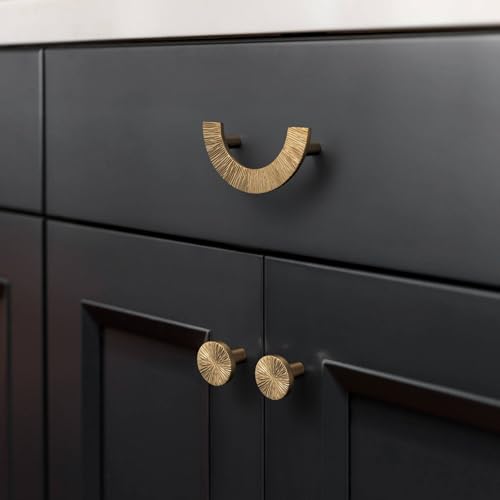 Image of Goo-Ki 1.1''(28 mm) Dia Luxurious & Sturdy Zinc Alloy Cabinet Knobs,Champagne Bronze Drawer Pulls for Kitchen,Drawer,Cupboard & Wardrobe,6 Pack