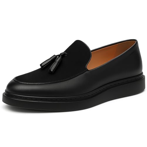Zapatos de vestir Solaress 02 de cuero negro con acabado artesanal en borlas