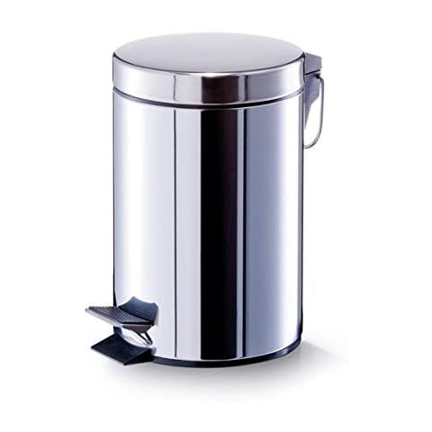 Cubo de basura Zeller con pedal de acero inoxidable, 3 litros, plateado Cover