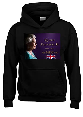 Sweat à capuche noir avec photo imprimée vêtement streetwear taille XL Elizabeth