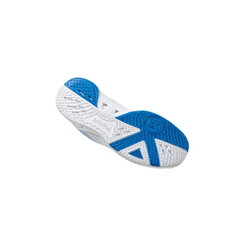 Foto von Kempa Damen Wing 2.0 Junior Sneaker Freizeitschuh Halbschuh Lauf-und Sportschuh Turnschuhe Handball Jogging Outdoor Freizeit Shoes-leicht und atmungsaktiv, Weiß Fair Blau, 28 EU