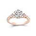 Dsnyu 14K Rose Gold Ring, Eternity for Women Angel with 6 Claws Round Moissanite 3ct Band Rose Gold Fashion Trendy Size 10