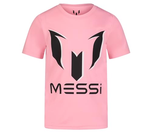 Image of Messi Boys' Lifestyle Short Sleeve Top, Loose-Fit Shirt with Logo, Comfortable, All-Day Wear