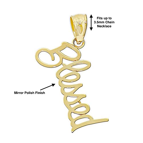 Gold Vertical Blessed Charm - 10 Karat Solid Gold3