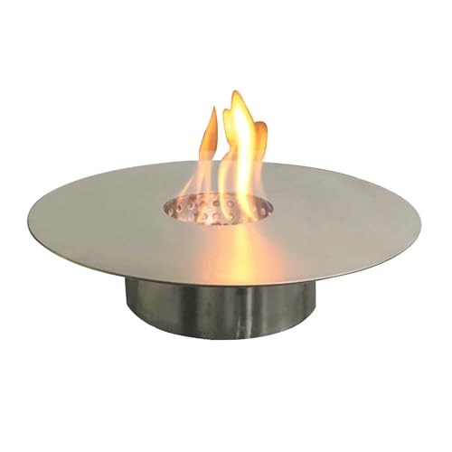 Chimenea de Bioetanol Chimenea de Bioetanol Redonda, Inserto para Fogatas de Combustión Limpia, Estufa para Exteriores para Patio, Acero Inoxidable(35cm/14)