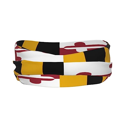 Image of Maryland Flag Sports Headbands Moisture Wicking Workout Headband Sweatband Headbands for Running Cycling Football Yoga Hairband for Men Women