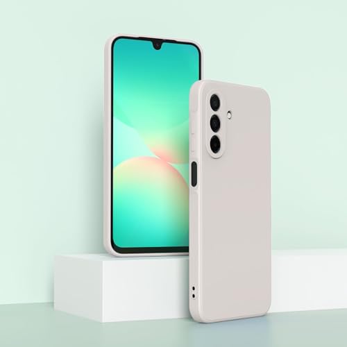 Image of DIZORO Microfiber Candy Case for Samsung A26 5G Smooth Touch Cushion Liquid Soft Silicone Gel Rubber Phone Cases Non-Slip Full Body Protective Shockproof Back Cover (Stone Grey)