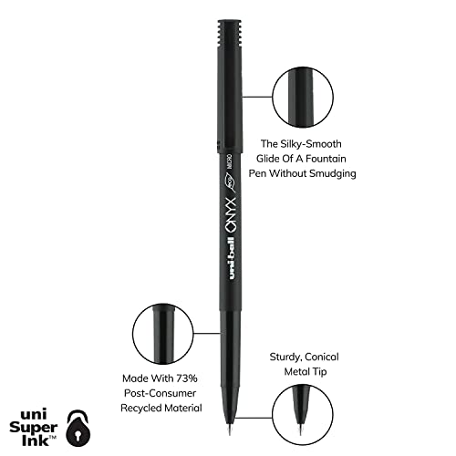 Onyx Rolling Ball Pens Offer A Smooth Rolling Metal Point. Excellent For Marking Carbon Copies Or Multipart Forms. Slim Matte Black Barrel Features A Matching Cap And Clip. Use Clip To Attach Rollerball Pen To Pockets, Notebooks And More. Color-Coded Point And End Plug Indicate Ink Color. #TOP7