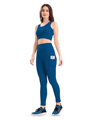 Image of High-Waist Track Suit, Co-ord Set for Women's, Gym wear 2-Piece Workout Set, Sports Bra and Bottom Set, Sports Running Suits, Yoga Wear