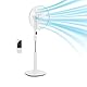 Amazon Basics Standventilator 40 cm mit DC-Motor, 12 Geschwindigkeiten und Fernbedienung, 3 Windmodi, Doppelschicht-Rotorblätter, Timer, Energieeffizient und Leiser DC-Motor (28W), Weiß