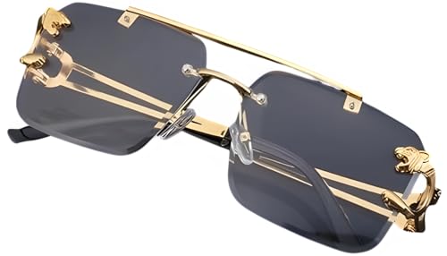 Image of Honey Singh & Mc Stan Vintage Rimless Square Sun Glasses UV Protection Men's & Women's Shade Trendy Metal Frameless.