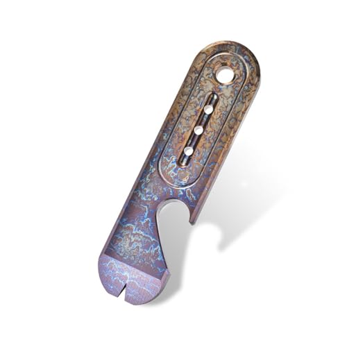 Hamans Pry Bar Bottle Opener Multi Tool 3.07" Nail Puller Box Opener with Tritium Tube Slot Design Titanium Portable Prybar