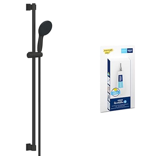 GROHE Vitalio Start 110 QuickFix+QuickGlue S-Set de ducha (Ducha de mano redonda 11cm 2 rociadores, Manguera de ducha 1,75m, Barra de ducha 90cm, Water Saving, fácil de instalar) 269542431
