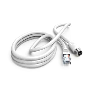 Hama Câble Adaptateur RJ45 vers Antenne TV coaxial, Cordon 2.5m, Mâle/Male, Double Blindage 75dB, pour réception Television, TNT, DVB-T, Satellite, Décodeur, Antenne Blanc